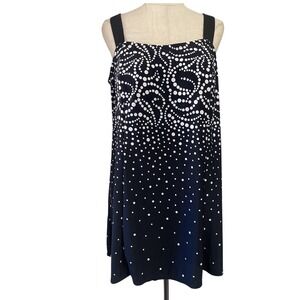 Swim365 Womens Plus Size 20W Black White Polka Dot Swim‎ Dress 28-0942-4
